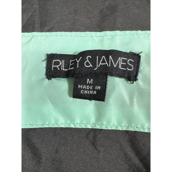 Riley & James Windbreaker Jacket Woman's "Good Vibes" M Black & Mint - Picture 3 of 10